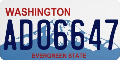 WA license plate ADO6647