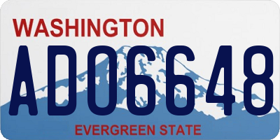 WA license plate ADO6648