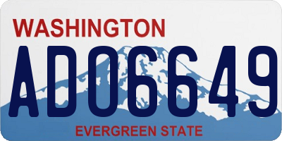 WA license plate ADO6649