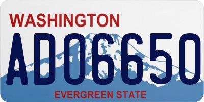 WA license plate ADO6650