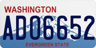 WA license plate ADO6652