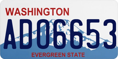 WA license plate ADO6653
