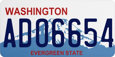 WA license plate ADO6654