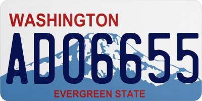 WA license plate ADO6655