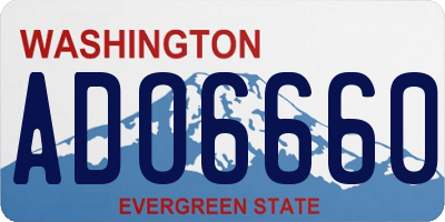 WA license plate ADO6660