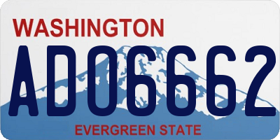 WA license plate ADO6662