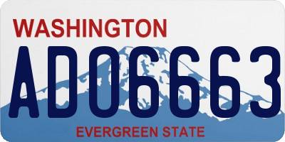 WA license plate ADO6663