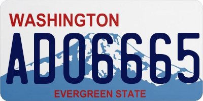 WA license plate ADO6665