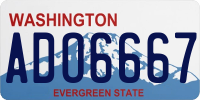 WA license plate ADO6667