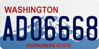 WA license plate ADO6668