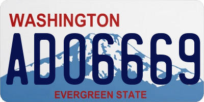 WA license plate ADO6669