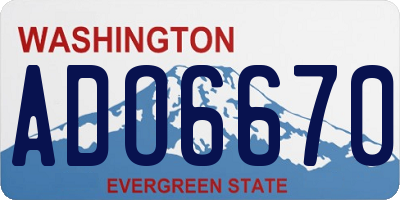 WA license plate ADO6670