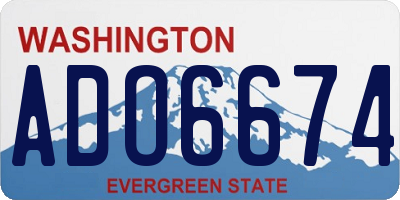 WA license plate ADO6674