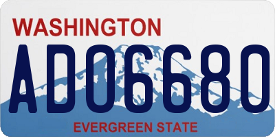 WA license plate ADO6680