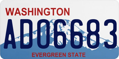 WA license plate ADO6683