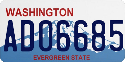 WA license plate ADO6685
