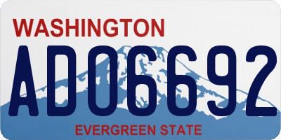 WA license plate ADO6692