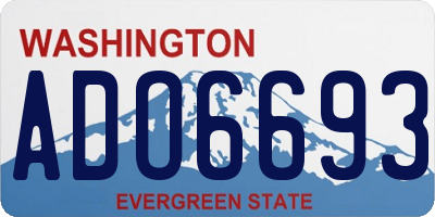WA license plate ADO6693