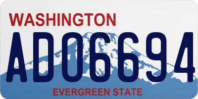 WA license plate ADO6694