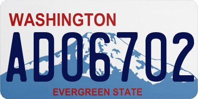 WA license plate ADO6702