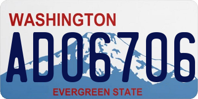 WA license plate ADO6706