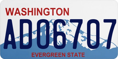 WA license plate ADO6707
