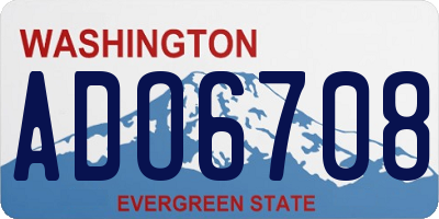WA license plate ADO6708
