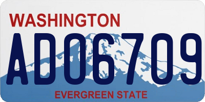 WA license plate ADO6709