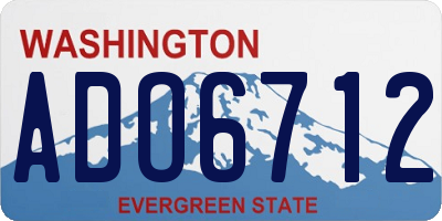 WA license plate ADO6712