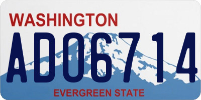 WA license plate ADO6714