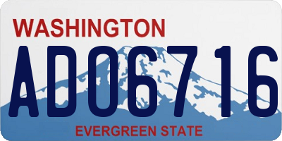 WA license plate ADO6716