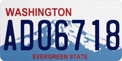 WA license plate ADO6718