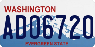 WA license plate ADO6720