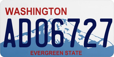 WA license plate ADO6727