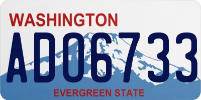WA license plate ADO6733