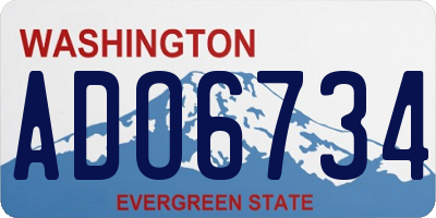 WA license plate ADO6734