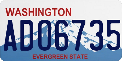WA license plate ADO6735