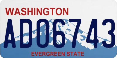 WA license plate ADO6743