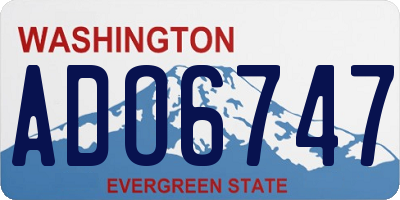 WA license plate ADO6747