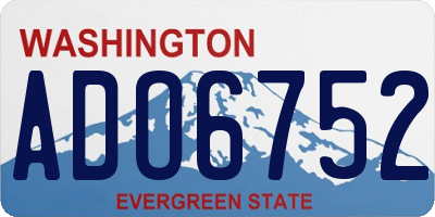 WA license plate ADO6752
