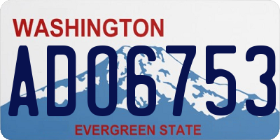 WA license plate ADO6753