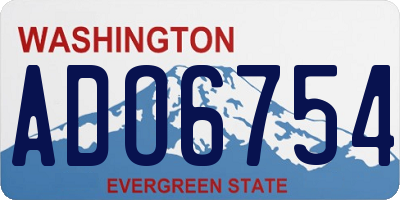 WA license plate ADO6754