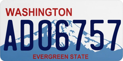 WA license plate ADO6757