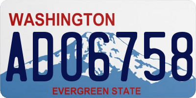WA license plate ADO6758