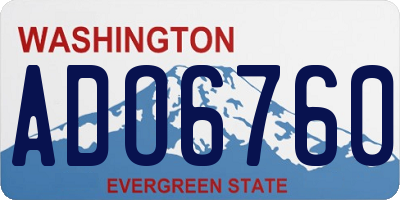 WA license plate ADO6760