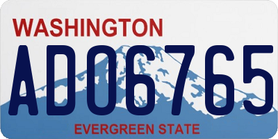 WA license plate ADO6765