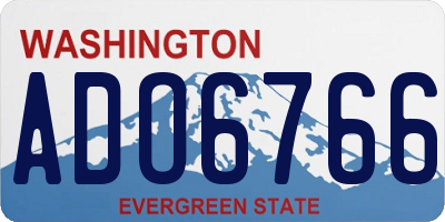 WA license plate ADO6766