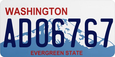 WA license plate ADO6767