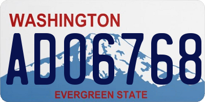 WA license plate ADO6768