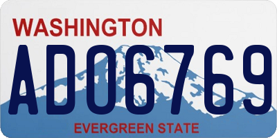 WA license plate ADO6769